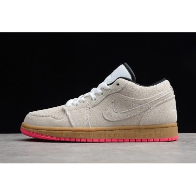 Nike Erkek Air Jordan 1 Low Beyaz / Sarı / Pembe Basketbol Ayakkabısı Türkiye - IV5BWN68